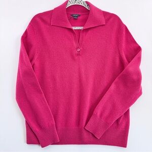 Prive 100% Cashmere Sweater NWT Pink V-Neck Women's Size XL Quiet Luxury